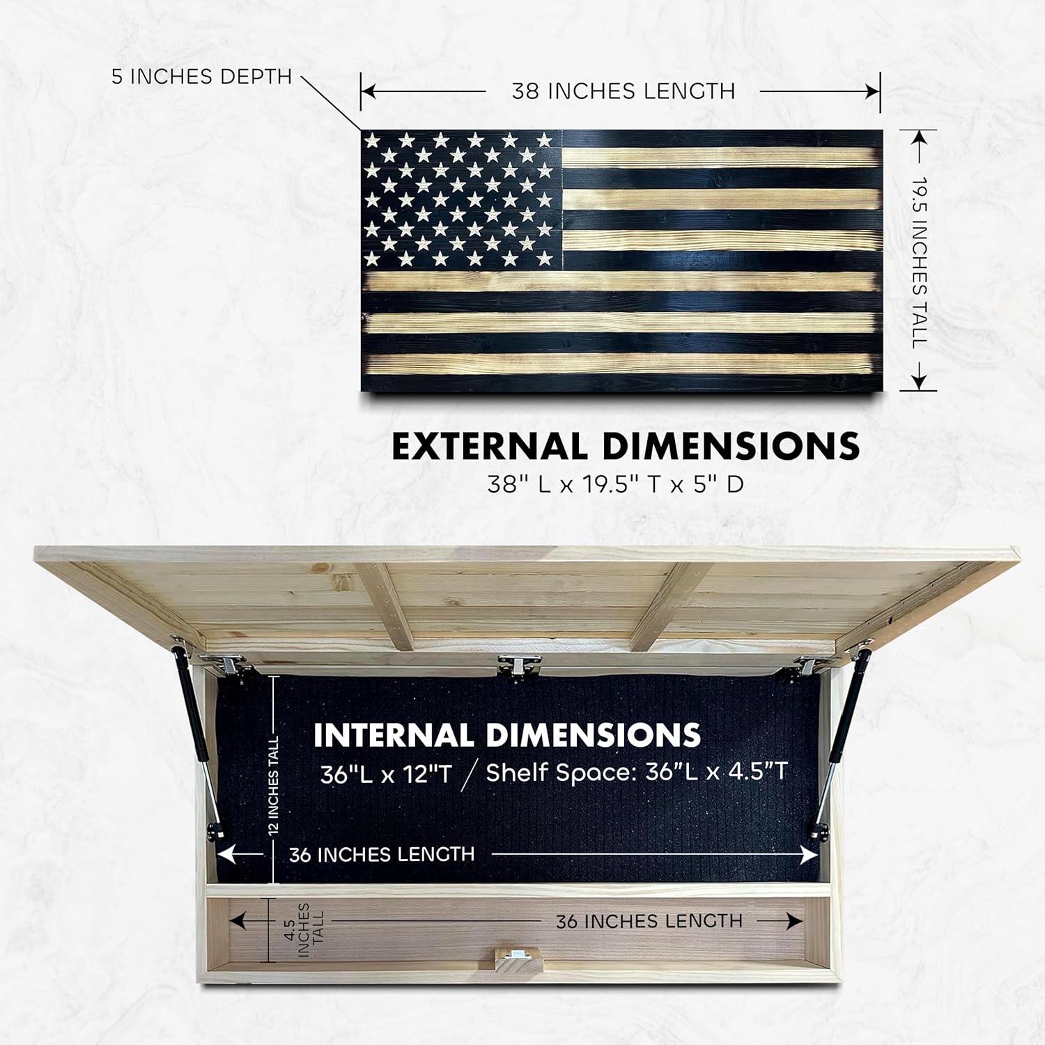Large American Flag Gun Safe by Bellewood Designs - product image 4 for Resin Society