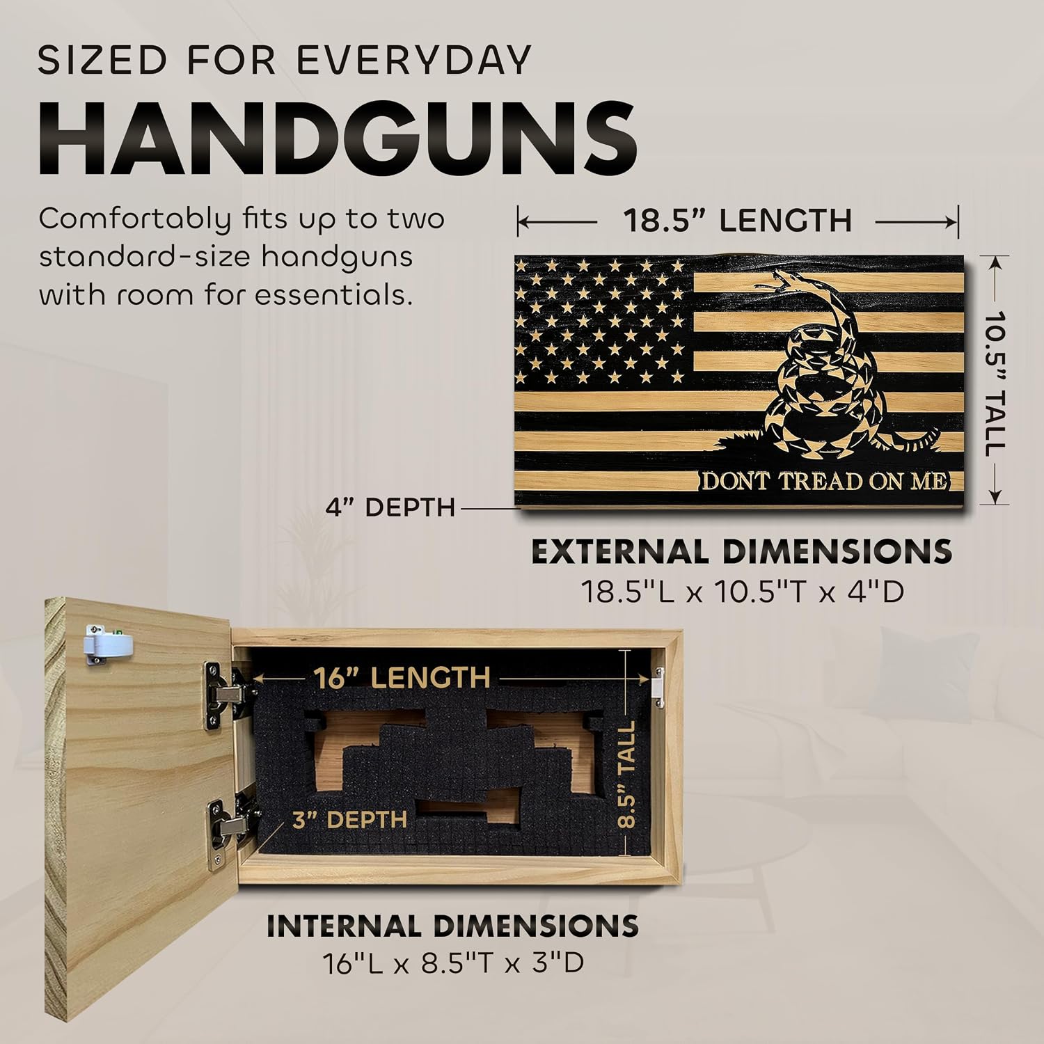 Dont Tread on Me Concealment Shelf by Bellewood Designs - product image 15 for Resin Society