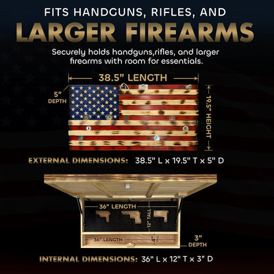 American Flag Challenge Coin Display and Hidden Gun Cabinet by Bellewood Designs - product image 7 for Resin Society