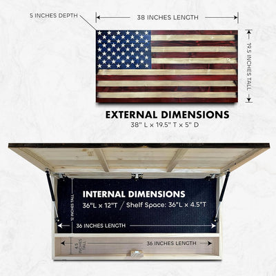 Large American Flag Gun Safe by Bellewood Designs - product image 6 for Resin Society