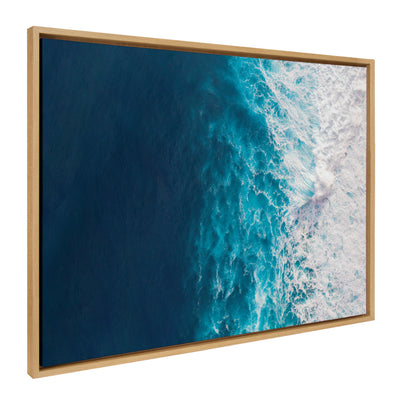 Sylvie Seascape of Splashing Waves Framed Canvas by kateandlaurel - product image 7 for Resin Society