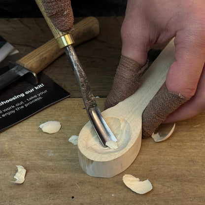 DIY 2-Piece Spoon Carving Kit for Beginners with wood blanks and carving tools