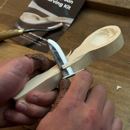 DIY 2-Piece Spoon Carving Kit for Beginners with wood blanks and carving tools