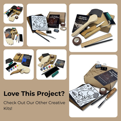DIY 3-Piece Spoon Carving Kit with wood blanks and hand-forged carving tools