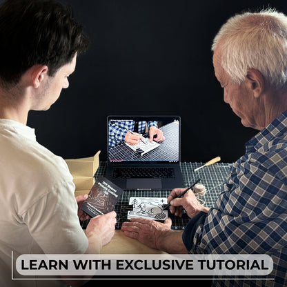 DIY Beaver Carving Kit with V-shaped chisel, pre-painted wood board, and video guide