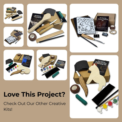 DIY Bird Wood Carving and Painting Kit with tools, wood blocks, paint set, and instructional video by Sharky Forged Steel Tools