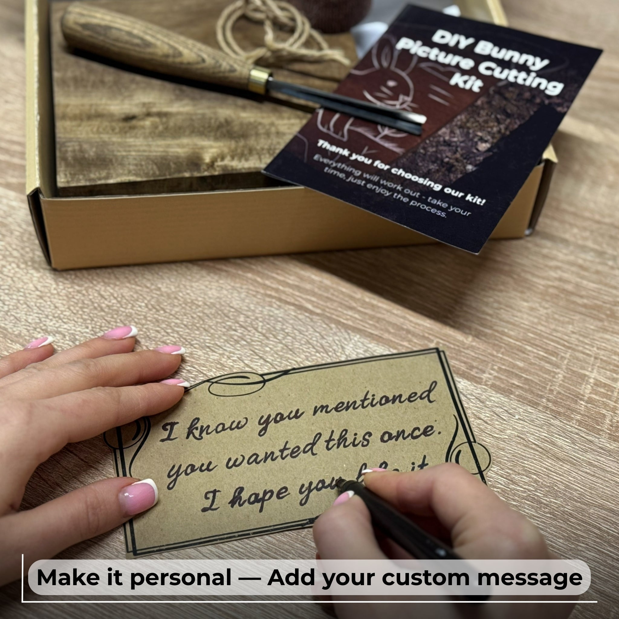 DIY Bunny Carving Kit with V-Chisel and step-by-step video guide by Sharky Forged Steel Tools