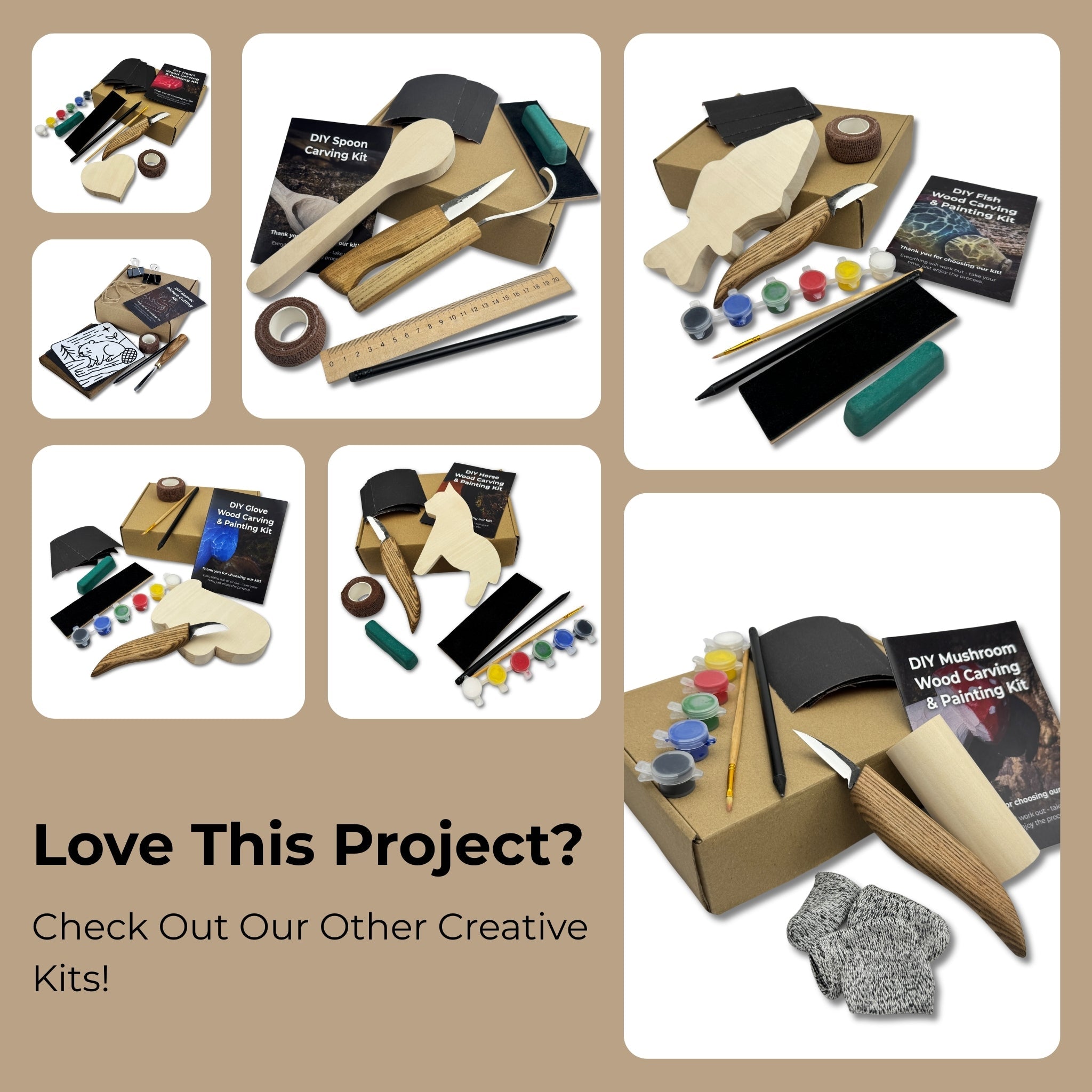 DIY Bunny Carving Kit with V-Chisel and step-by-step video guide by Sharky Forged Steel Tools