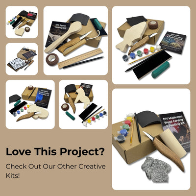 DIY Bunny Carving Kit with V-Chisel and step-by-step video guide by Sharky Forged Steel Tools