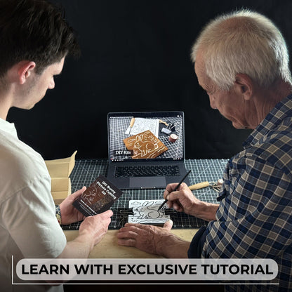 DIY Bunny Carving Kit with V-Chisel and step-by-step video guide by Sharky Forged Steel Tools
