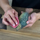 DIY Fish Wood Carving and Painting Kit with tools, pre-cut wood fish, paints, and tutorial