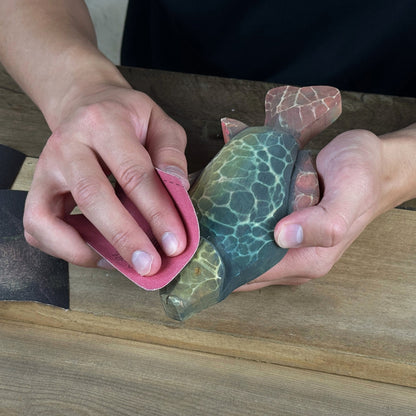 DIY Fish Wood Carving and Painting Kit with tools, pre-cut wood fish, paints, and tutorial
