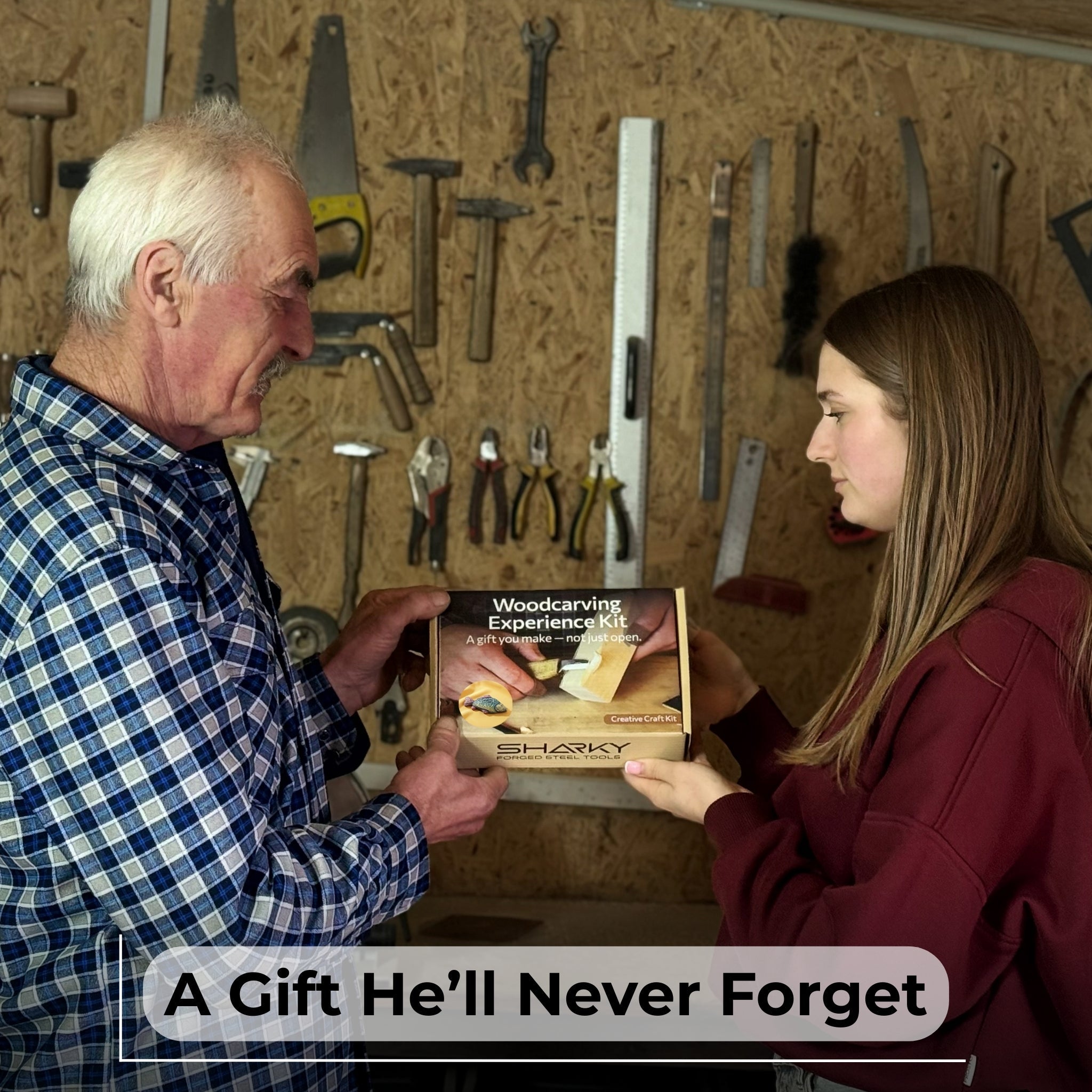 DIY Fish Wood Carving and Painting Kit with tools, pre-cut wood fish, paints, and tutorial