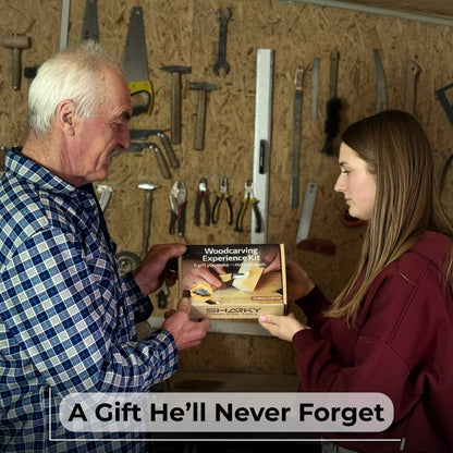 DIY Fish Wood Carving and Painting Kit with tools, pre-cut wood fish, paints, and tutorial