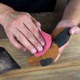 DIY Horse Wood Carving and Painting Kit with carving knife, wooden horse blank, paints, and brushes