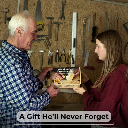 DIY Horse Wood Carving and Painting Kit with carving knife, wooden horse blank, paints, and brushes