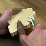 DIY Oak Leaf Carving and Painting Kit with carving tools, pre-cut wood leaf, paints, and brush