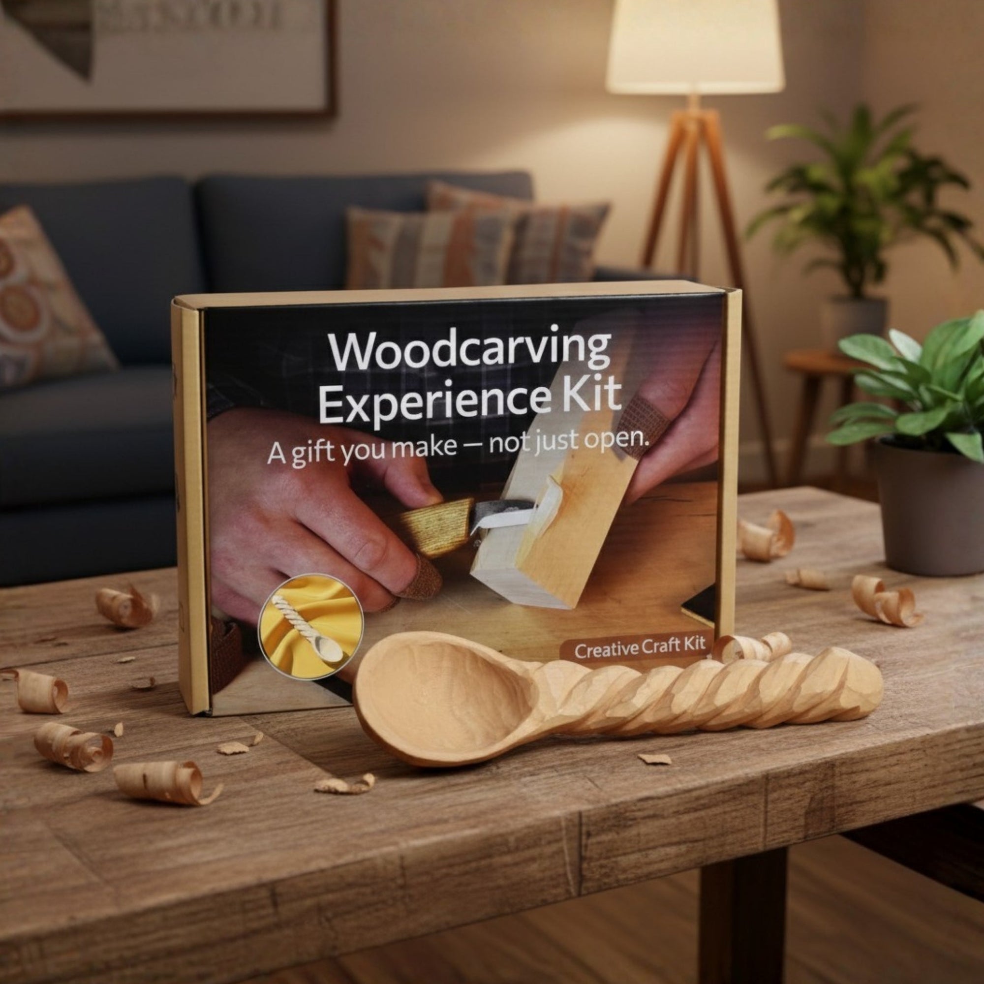 DIY Spoon Carving Kit for Beginners with Hook Knife and Whittling Tools