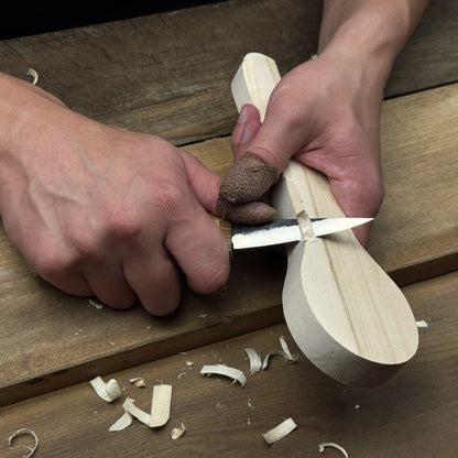 DIY wood carving kit with spoon making tools and pre-cut basswood blank