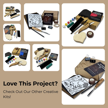 DIY wood carving kit with spoon making tools and pre-cut basswood blank