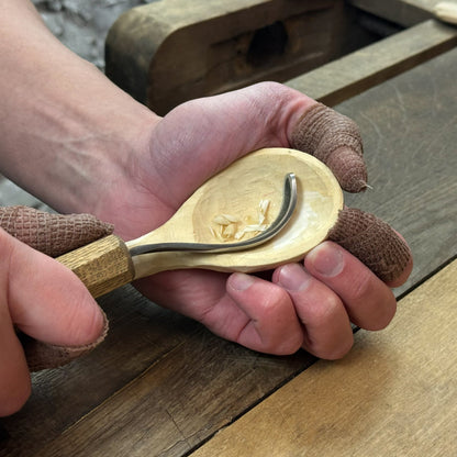 DIY wood carving kit with spoon making tools and pre-cut basswood blank