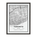 Sylvie Toronto Modern Map Framed Canvas by kateandlaurel - main product image for Resin Society