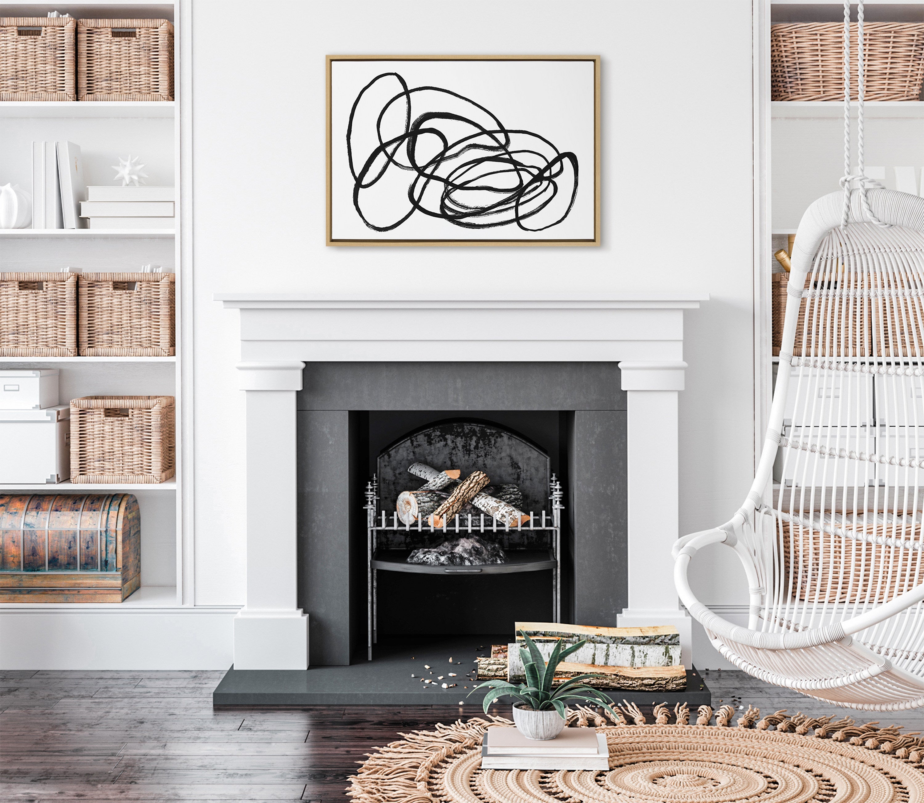 Sylvie Ring of Light 2 Framed Canvas by kateandlaurel - product image 7 for Resin Society