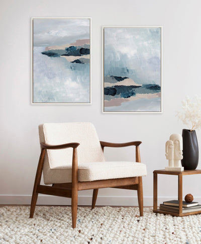 Sylvie Beaded Coast 2 v1 and Coast 2 v2 Framed Canvas Art Set by Nikita Jariwala