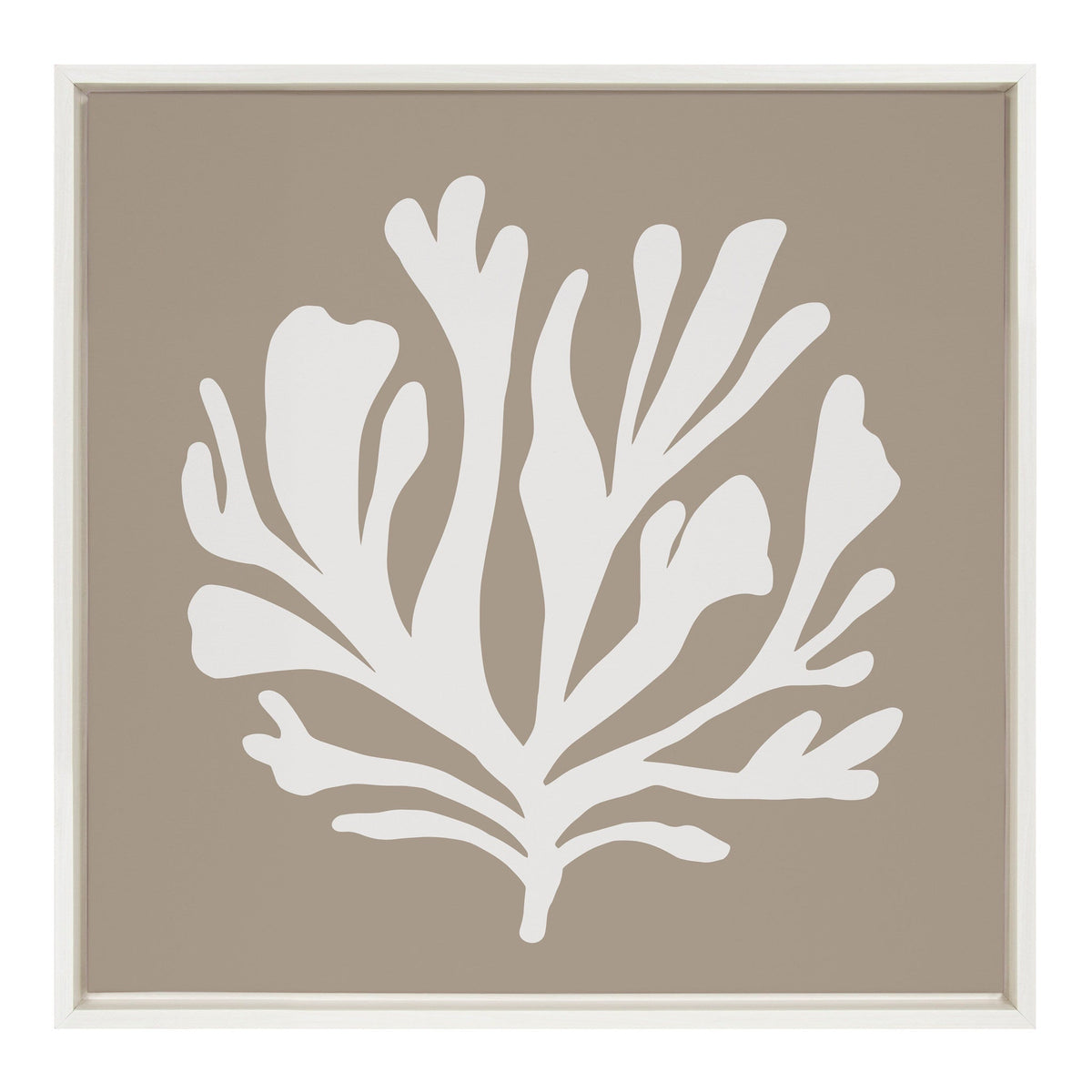 Sylvie Sophisticated Neutral Coral Tan Framed Canvas by kateandlaurel - product image 2 for Resin Society