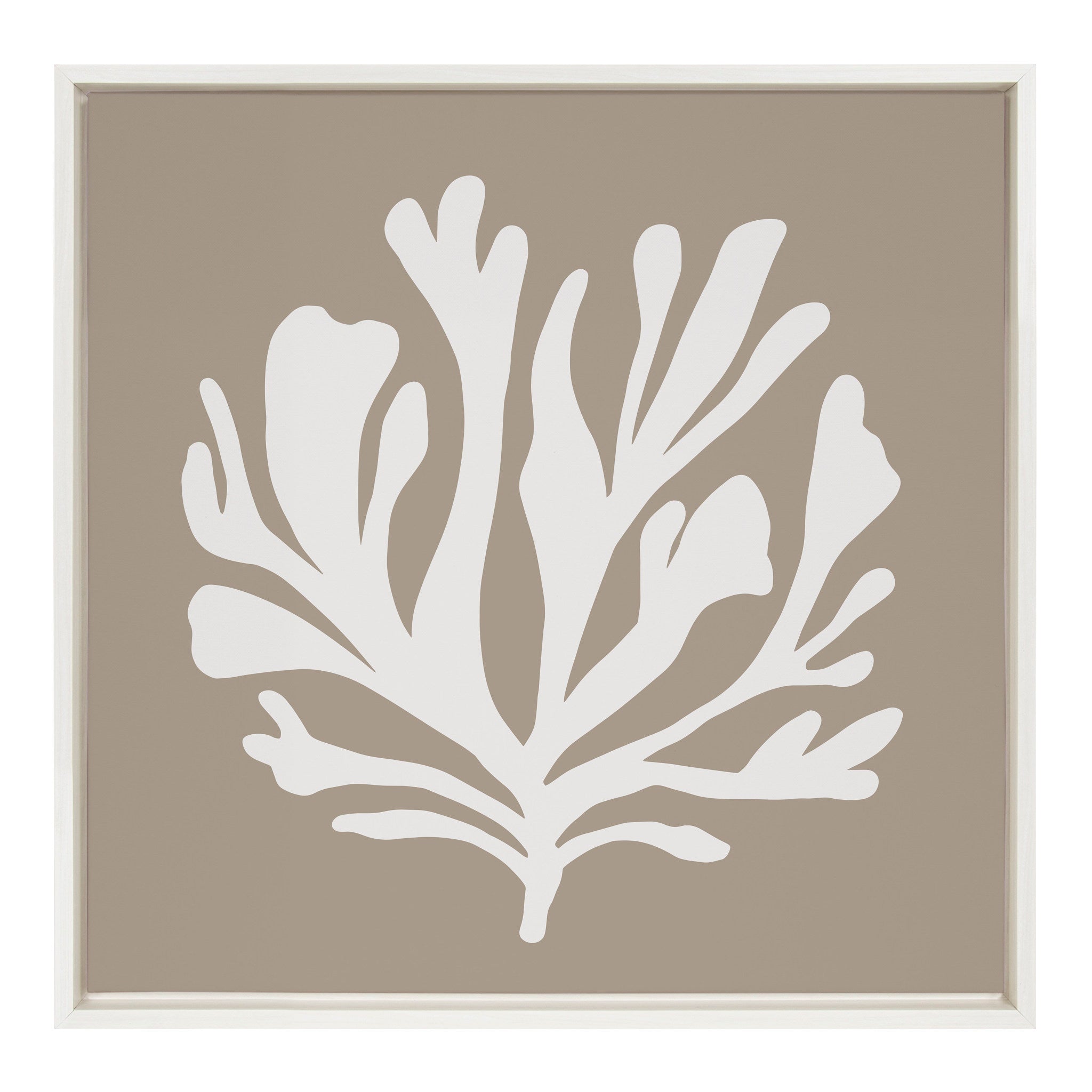 Sylvie Sophisticated Neutral Coral Tan Framed Canvas by kateandlaurel - product image 2 for Resin Society