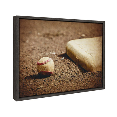 Sylvie Ball And Home Plate Framed Canvas by kateandlaurel - product image 2 for Resin Society