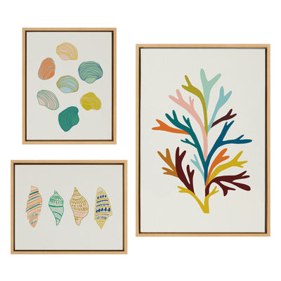 Sylvie Sea Plant and Ocean Treasures Framed Canvas Set by Alicia Schultz by kateandlaurel - product image 7 for Resin Society