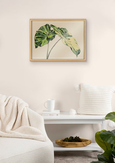 Blake Spotted Leaves Neutral Framed Printed Glass by kateandlaurel - product image 5 for Resin Society