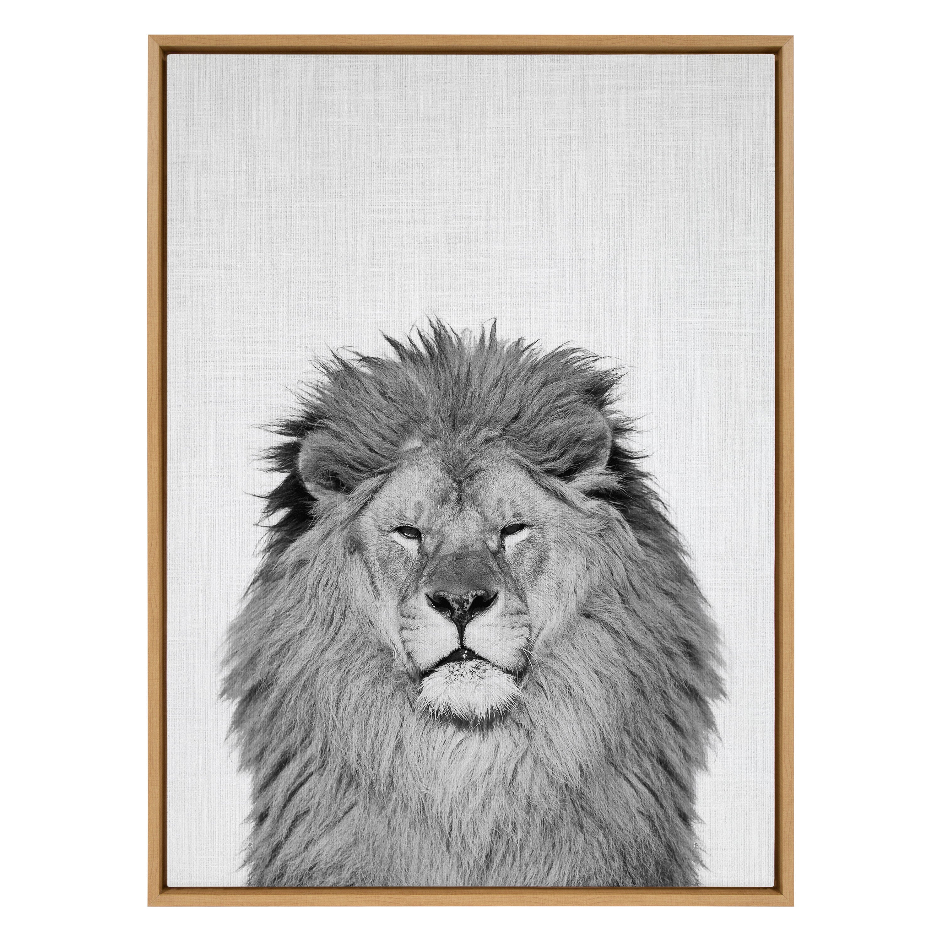 Sylvie Lion Framed Canvas by Simon Te Tai by kateandlaurel - product image 8 for Resin Society