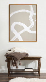 Sylvie White Lines Framed Canvas by kateandlaurel - product image 4 for Resin Society
