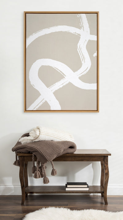 Sylvie White Lines Framed Canvas by kateandlaurel - product image 4 for Resin Society