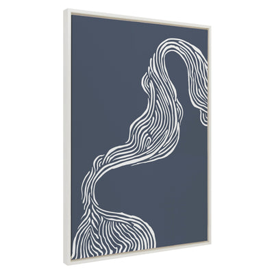 Sylvie Rich Blue Abstract River Framed Canvas by kateandlaurel - main product image for Resin Society