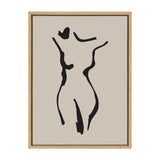 Sylvie Minimalist Neutral Line Art Drawing Body Framed Canvas by kateandlaurel - product image 2 for Resin Society
