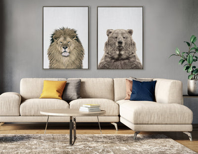Sylvie Bear European Color Framed Canvas by kateandlaurel - product image 5 for Resin Society