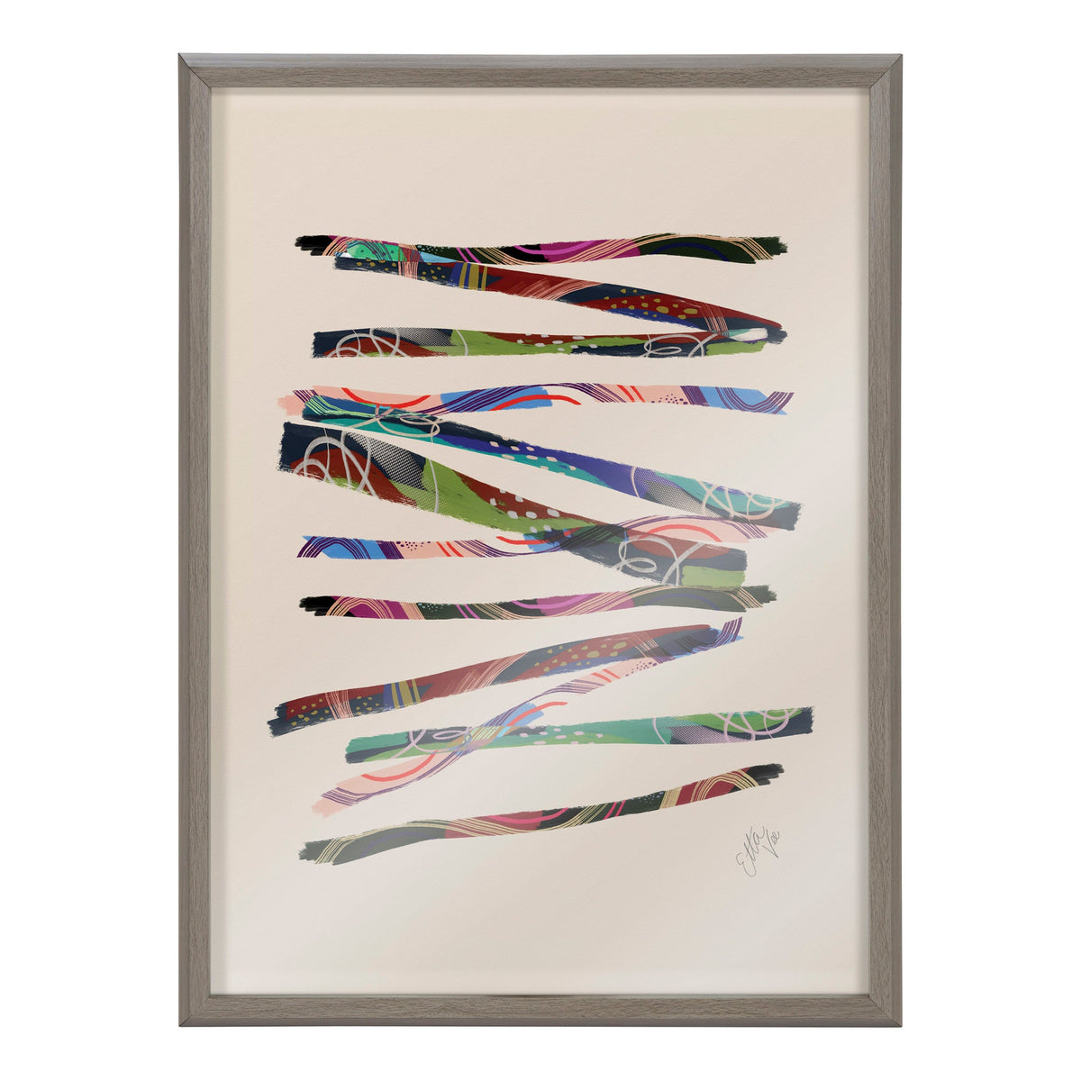 Blake Abstract Sticks 5 Framed Printed Glass by kateandlaurel - product image 2 for Resin Society