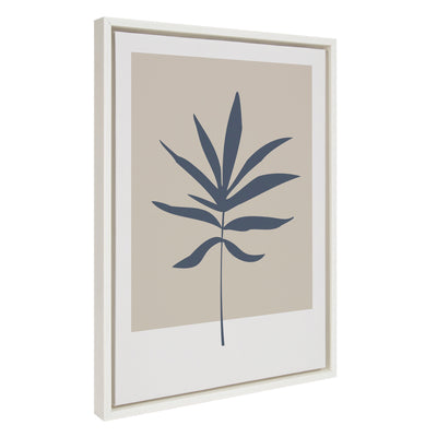 Sylvie Muted Tan and Blue Colorblock Botanical Leaf Framed Canvas by kateandlaurel - product image 7 for Resin Society