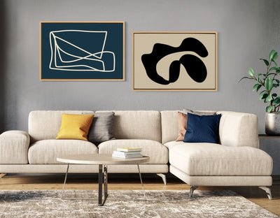 Sylvie Abstract Lines in Blue Framed Canvas by kateandlaurel - product image 6 for Resin Society