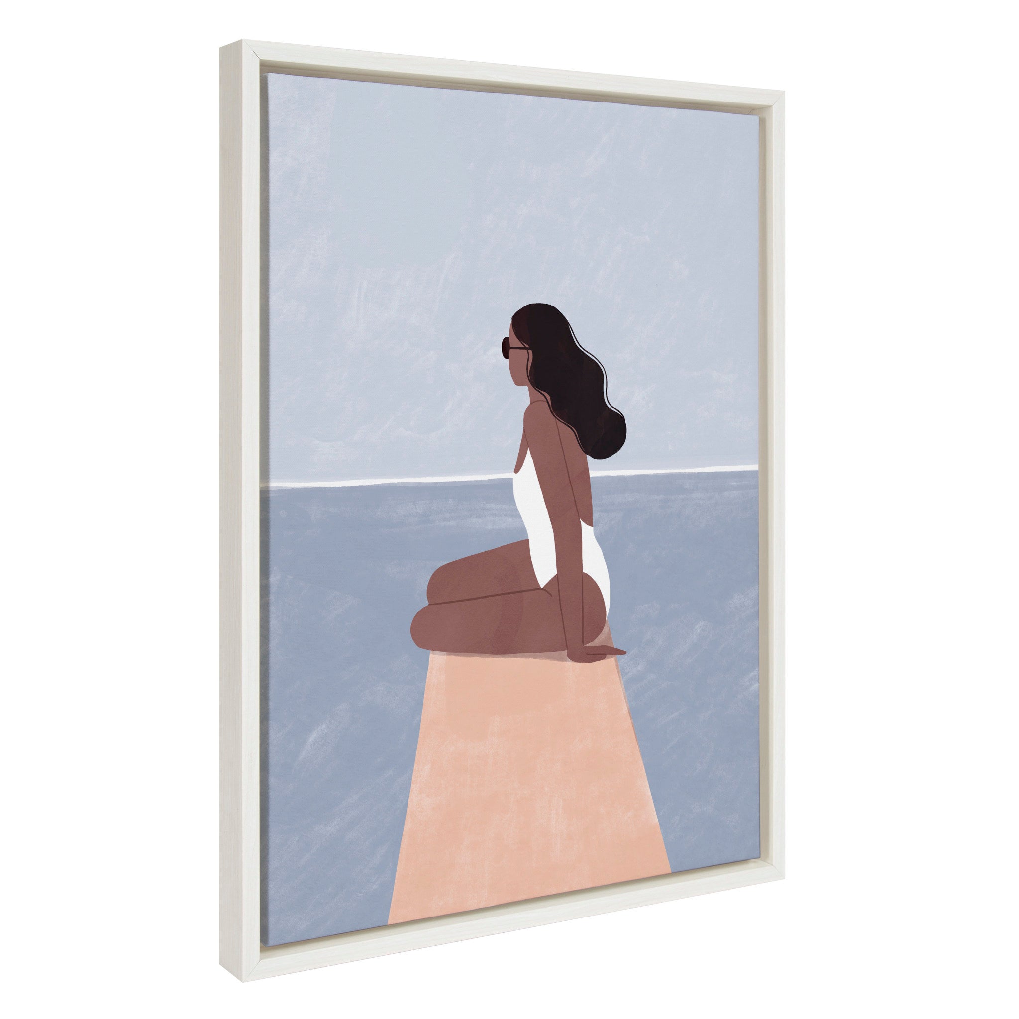 Sylvie Waiting For Framed Canvas by kateandlaurel - product image 2 for Resin Society
