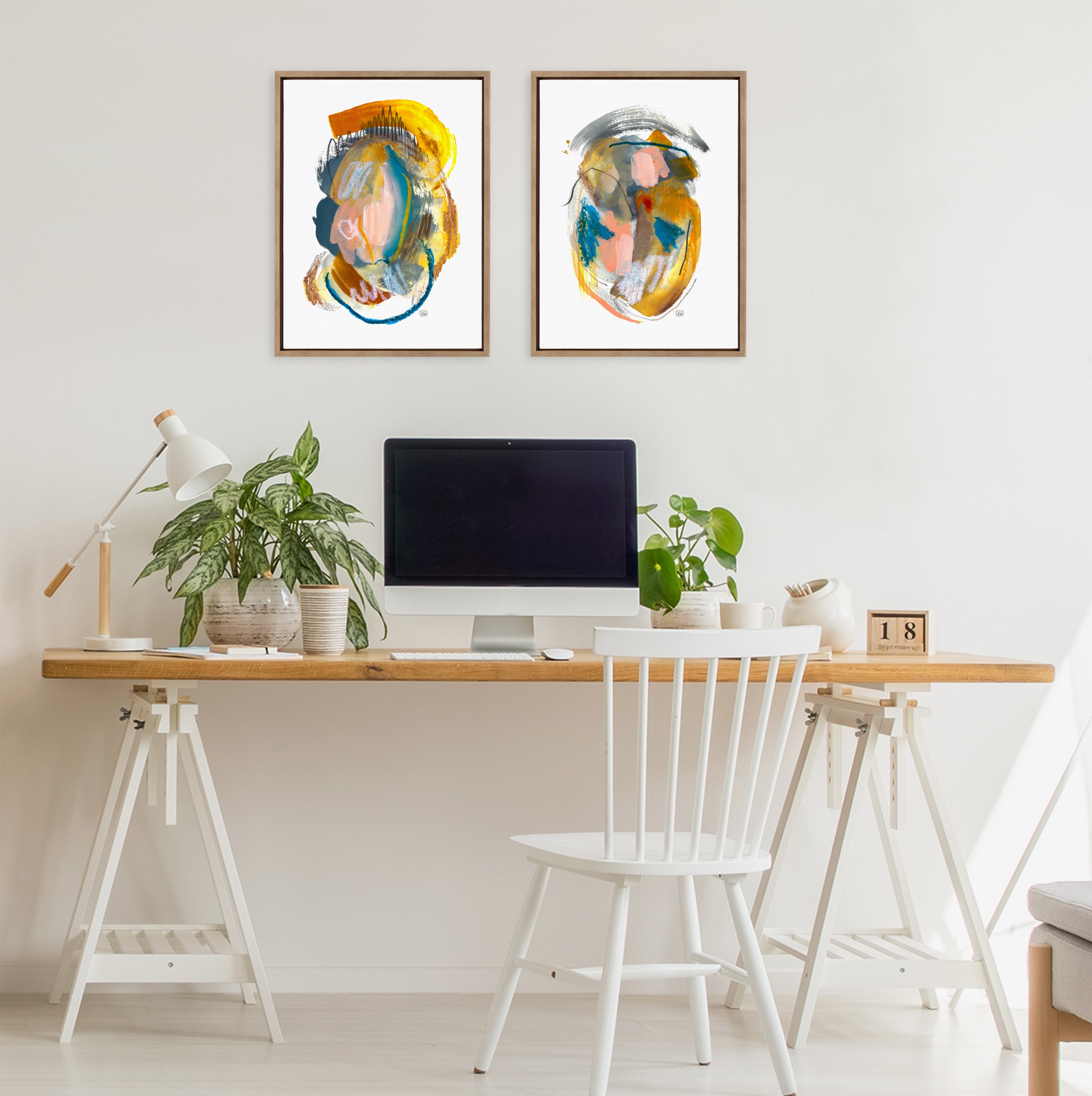 Sylvie Changes No 1 and 2 Framed Canvas Art Set by Erika Wynn