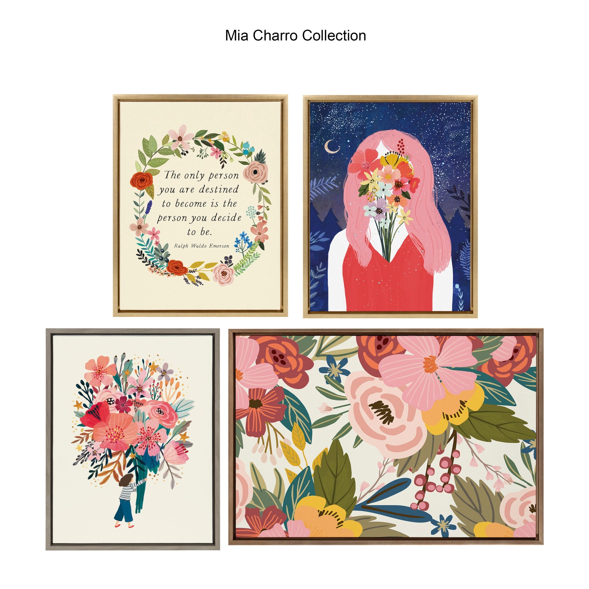 Sylvie Softly Framed Canvas by Mia Charro