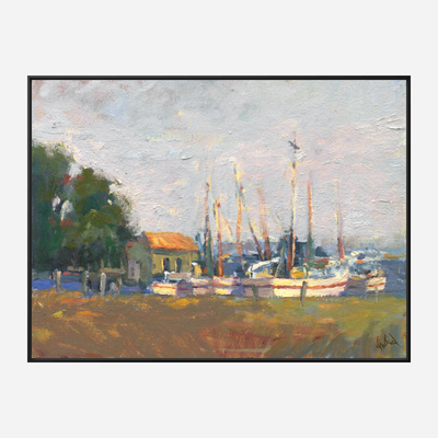 Dockside Artist Enhanced Canvas Print by John Beard Collection - product image 5 for Resin Society