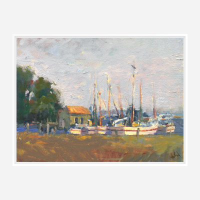 Dockside Artist Enhanced Canvas Print by John Beard Collection - product image 6 for Resin Society