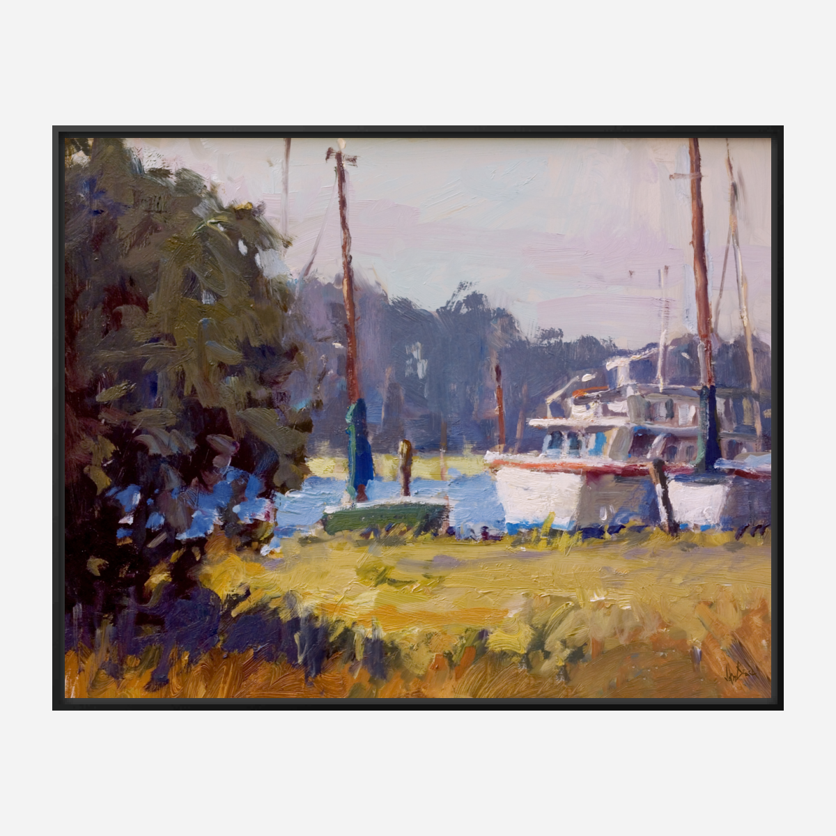 Docks at Daybreak Artist Enhanced Canvas Print by John Beard Collection - product image 5 for Resin Society