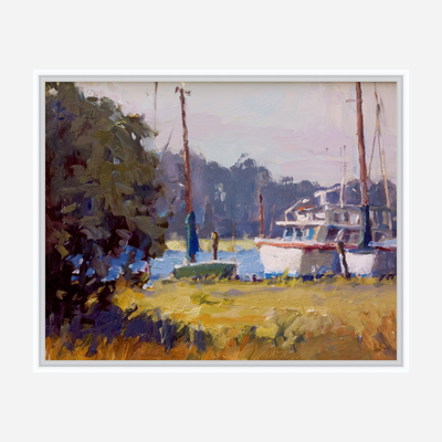 Docks at Daybreak Artist Enhanced Canvas Print by John Beard Collection - product image 6 for Resin Society