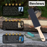 Double-sided leather sharpening strop with polishing paste and ash wood handle